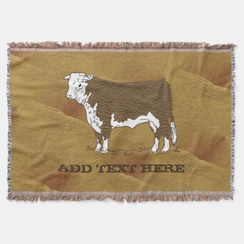 Cow Hide Mix Faux Leather Throw Blanket