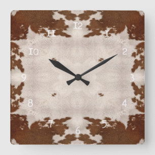 Cow Hide Pattern clock