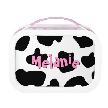 Cow Hide Pattern Lunchbox | Custom Cowgirl Print by backgroundpatterns at Zazzle
