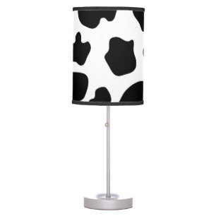 Cow hide pattern table lamp   Farm animal print