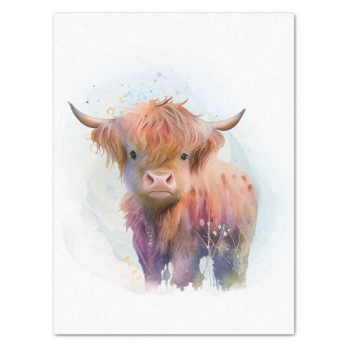 Cow Highland Farm Watercolor Tissue Paper