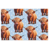 Cow highlander Blue Tissue Paper