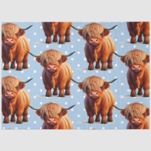 Cow highlander Blue Tissue Paper
