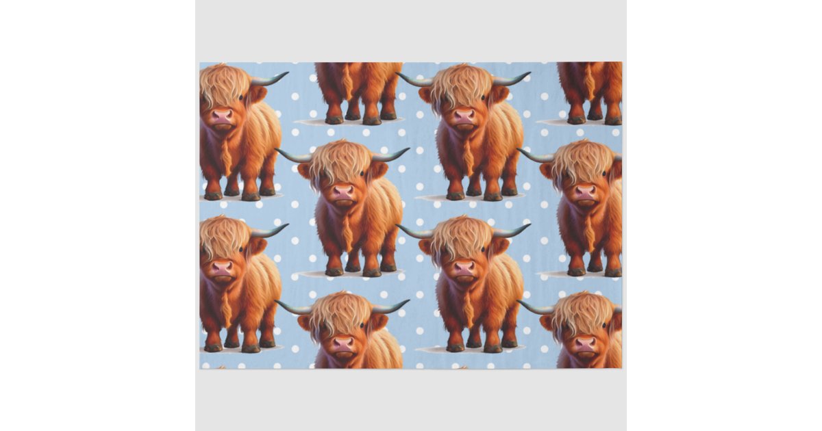 Cow highlander Blue Tissue Paper | Zazzle
