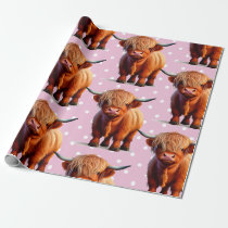 Cow highlander girl wrapping paper