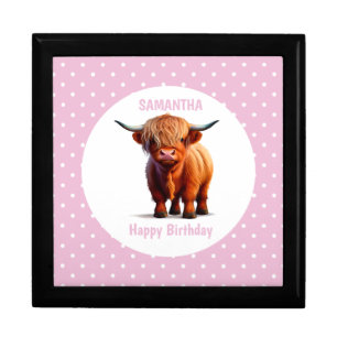 Cow highlander PINK Gift Box