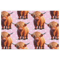 Cow highlander pink tissue paper