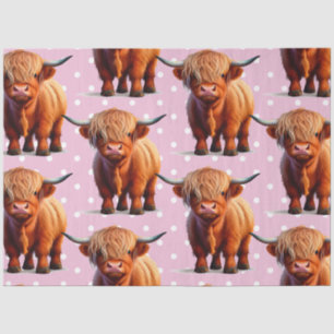 Cow highlander pink tissue paper