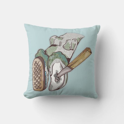 Cow hoof trimming farrier throw pillow