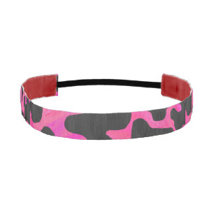 Cow Hot Pink and Black Print Athletic Headband