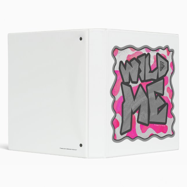Cow Hot Pink and White Print 3 Ring Binder (Background)
