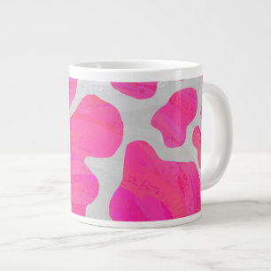 Cow Hot Pink and White Print Giant Coffee Mug