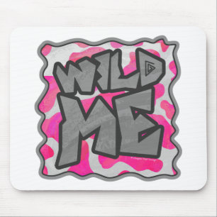 Cow Hot Pink and White Print Mouse Pad
