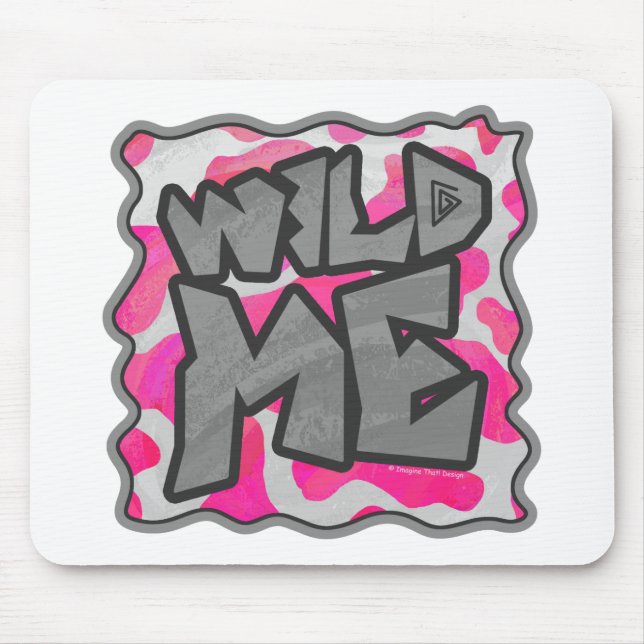 Cow Hot Pink and White Print Mouse Pad (Front)