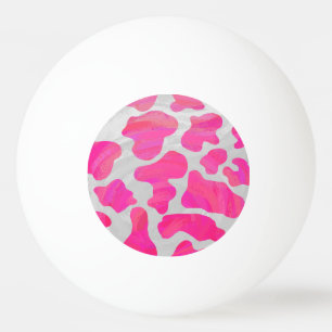 Cow Hot Pink and White Print Ping-Pong Ball