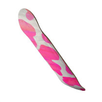 Cow Hot Pink and White Print Skateboard
