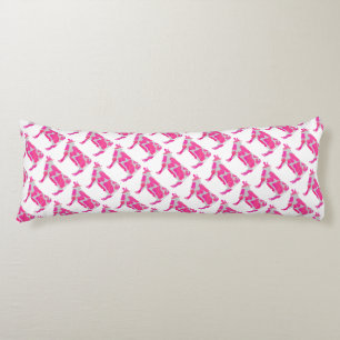 Cow Hot Pink and White Silhouette Body Pillow