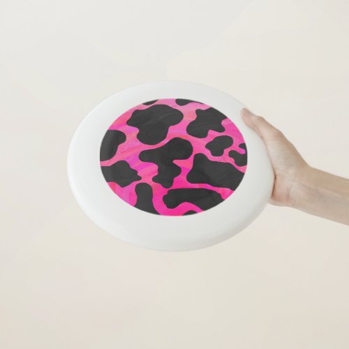 Cow Hot Pink Painted Pattern Wham_O Frisbee