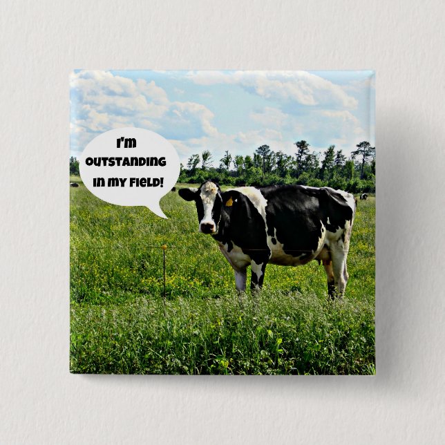 Cow Humor Button (Front)