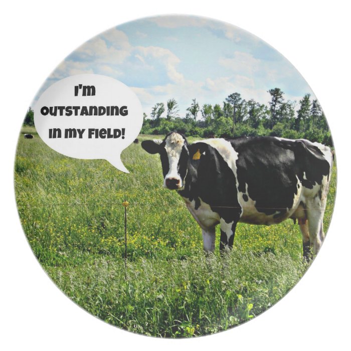 Cow Humor Dinner Plates