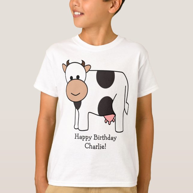 Cow illustration custom text clothing T-Shirt (Front)