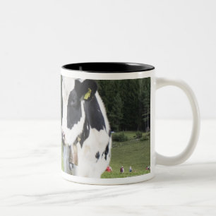 Cow In A Meadow, Fie Allo Sciliar, Alto Adige, Two-Tone Coffee Mug
