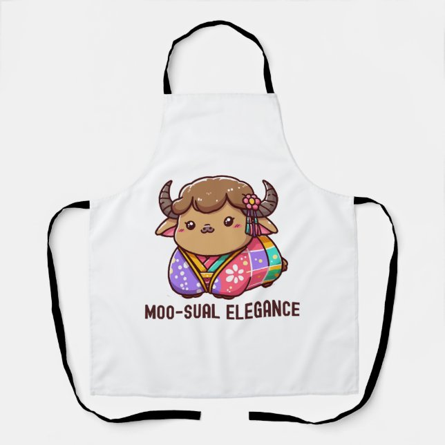 Cow in Elegance in Highland Apron (Front)