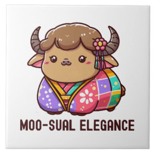 Cow in Elegance in Highland Ceramic Tile