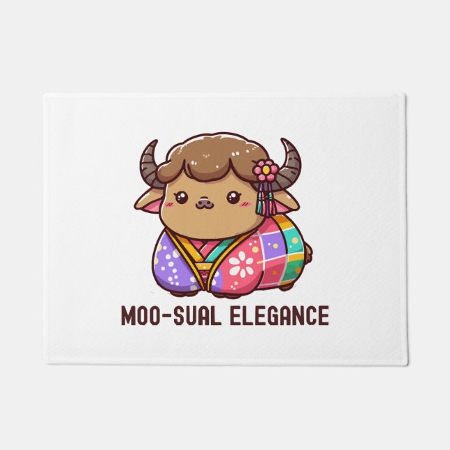 Cow in Elegance in Highland Doormat (Front)