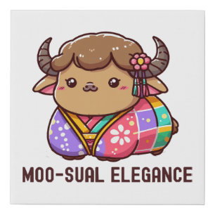 Cow in Elegance in Highland Faux Canvas Print