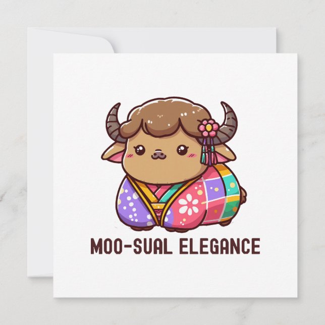 Cow in Elegance in Highland Invitation (Back)
