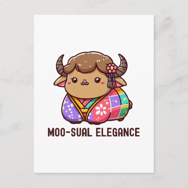 Cow in Elegance in Highland Postcard (Front)