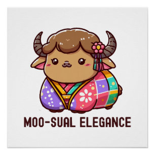 Cow in Elegance in Highland Poster