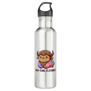 Cow in Elegance in Highland Stainless Steel Water Bottle