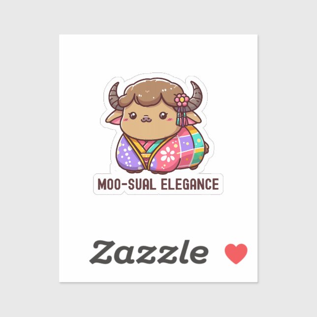 Cow in Elegance in Highland Sticker (Sheet)