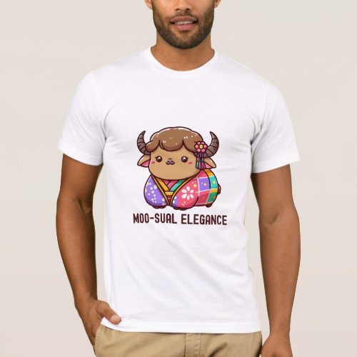 Cow in Elegance in Highland T_Shirt