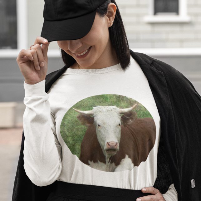Cow in Grass Cameo Long Sleeve Shirt (Cow in Grass Cameo Long Sleeve Shirt)