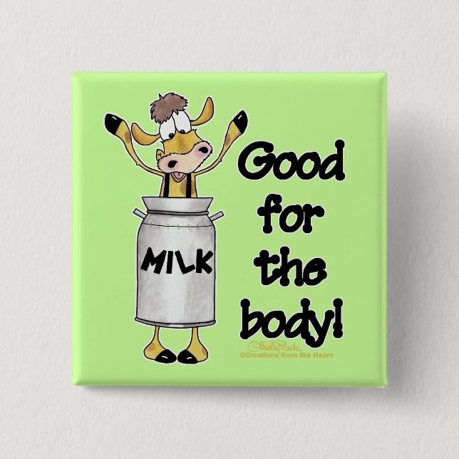 Cow in Milk Can Button (Front)