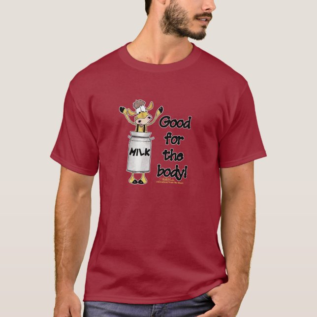 Cow in Milk Can T-Shirt (Front)