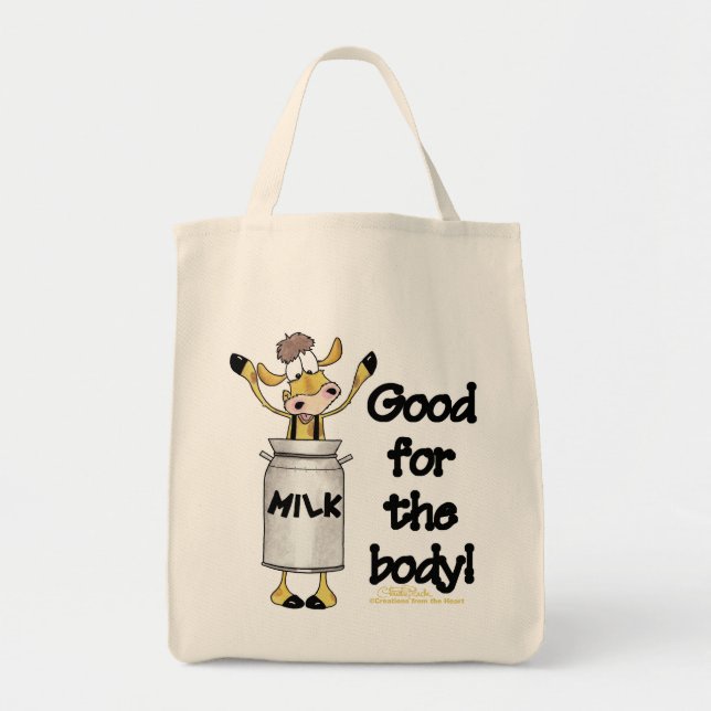 Cow in Milk Can Tote Bag (Front)