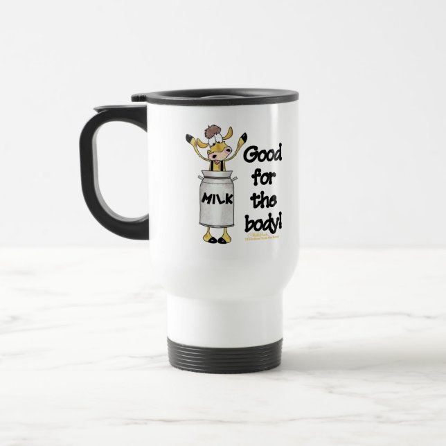 Cow in Milk Can Travel Mug (Left)