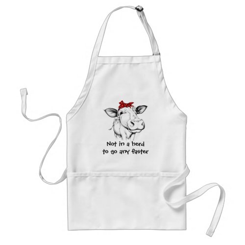 Cow in Red Bandana Funny Adult Apron