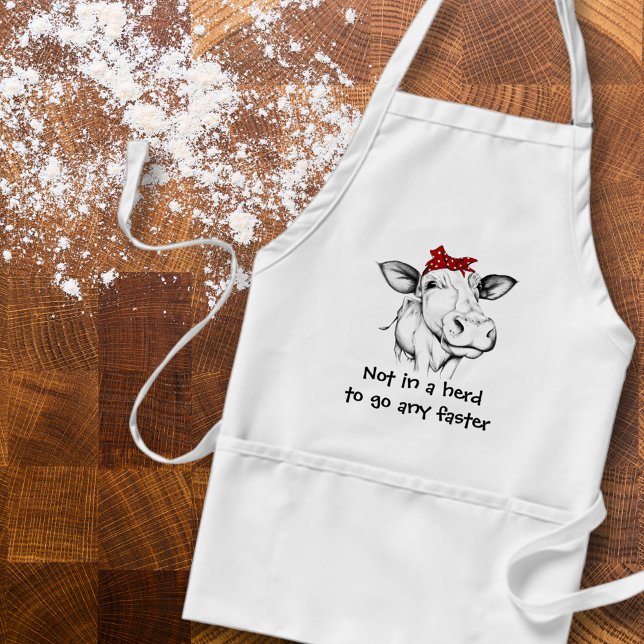 Cow in Red Bandana Funny Adult Apron (Creator Uploaded)