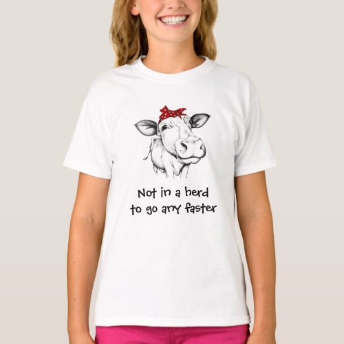 Cow in Red Bandana Funny T_Shirt