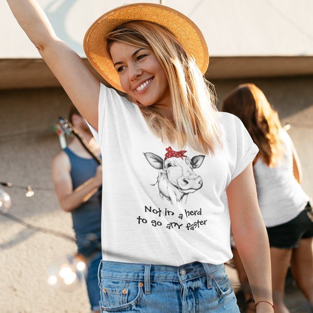 Cow in Red Bandana Funny Womens T-Shirt (Creator Uploaded)