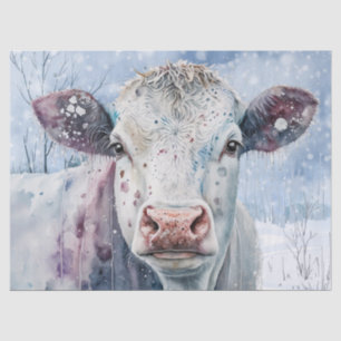 Cow in Snow Tissue Paper
