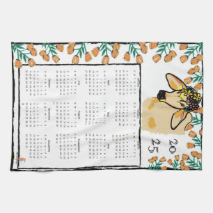 Cow In the Meadow 2025 Calendar Kitchen Towel