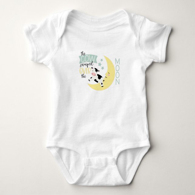 Cow Jumped Over Moon Baby Bodysuit (Front)