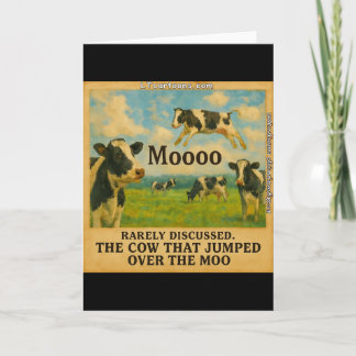 Cow Jumped Over the Moo – Whimsical  Farm Pun Cart Card