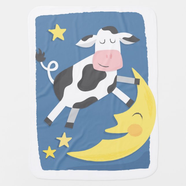 Cow Jumped Over the Moon Baby Blanket (Front)